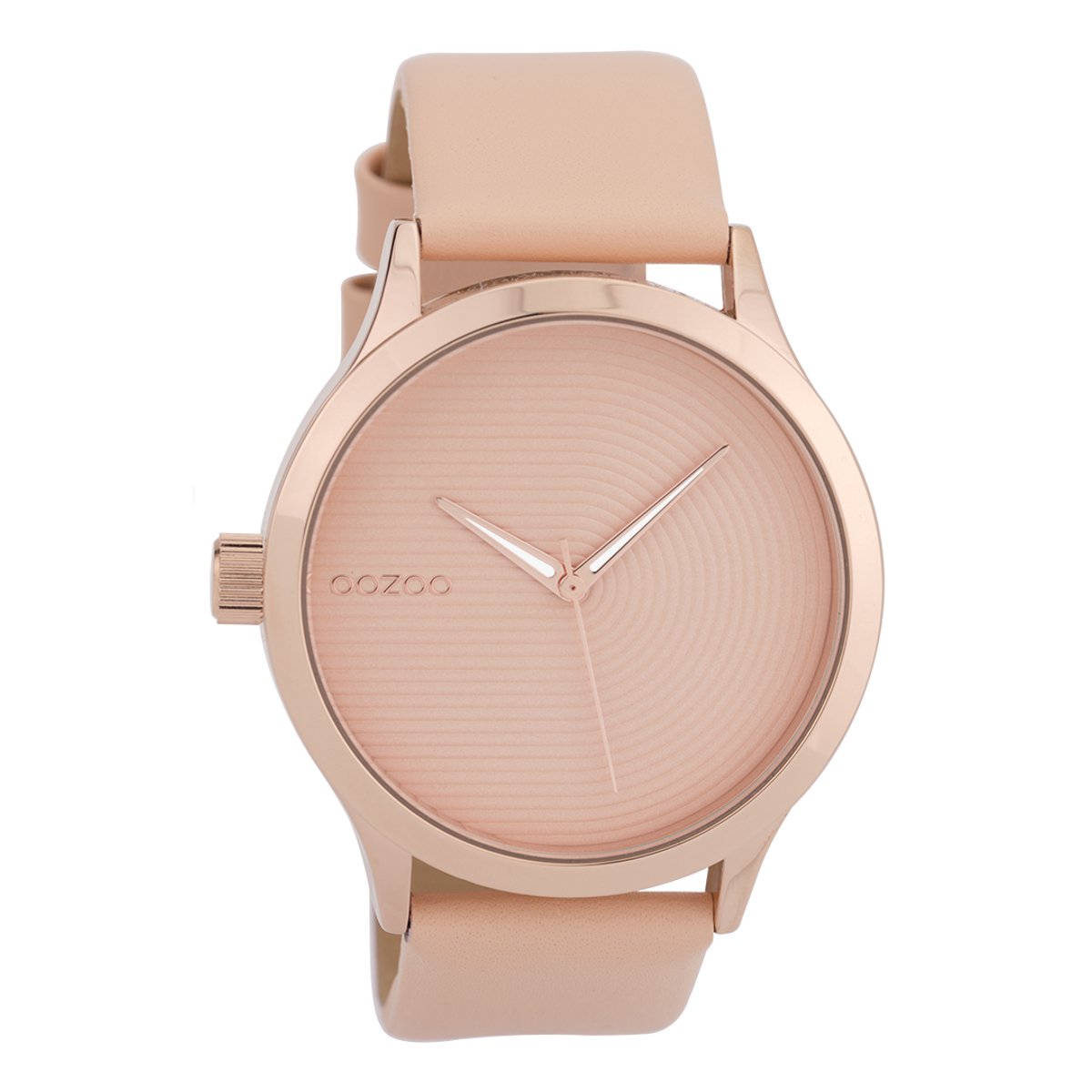 OOZOO Timepieces - Rosé goudkleurige horloge met zacht roze leren band - C9431