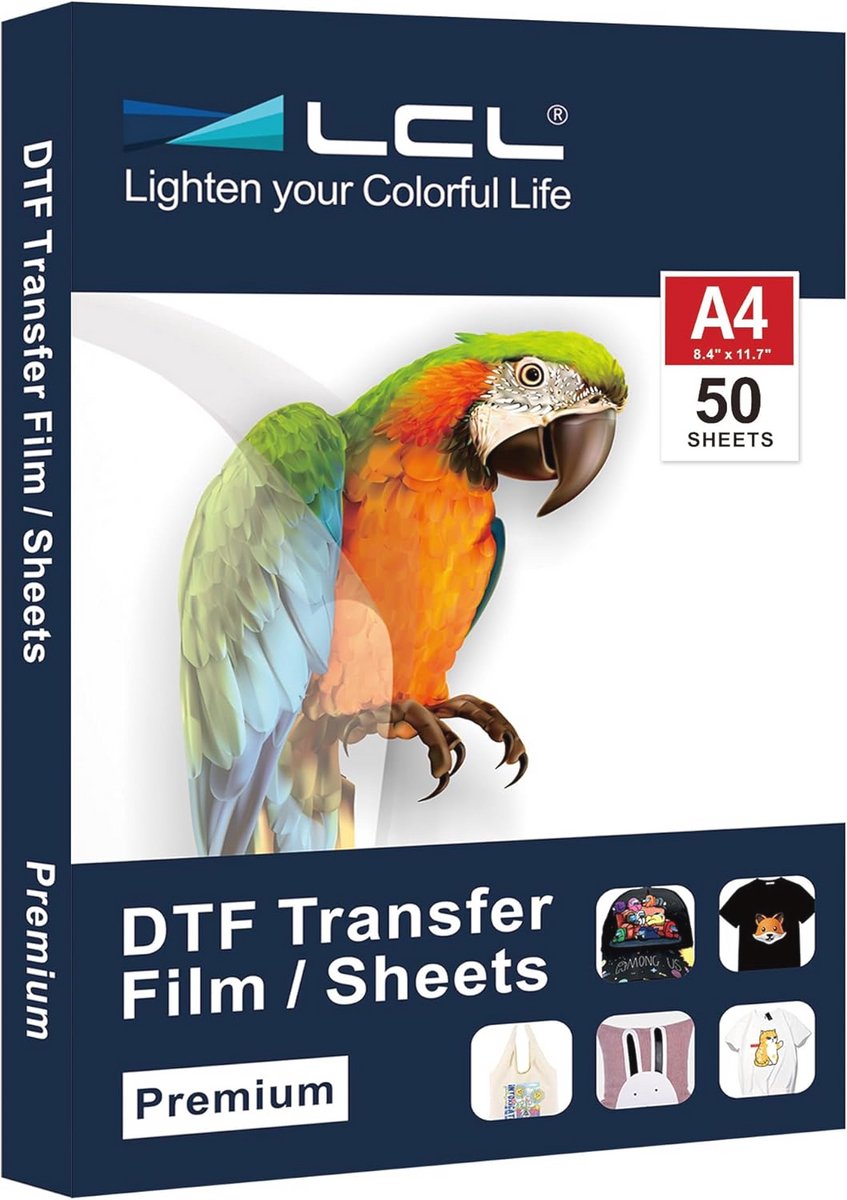 DTF Transfer Film A4 (21x29,7 cm) - 50 Vellen voor DTF-printers - Geavanceerde Premium Kwaliteit voor Alle Stoffen