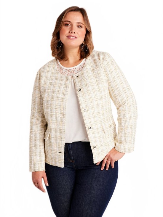 malito dames Blazer zonder kraag | Jasje in Basic Look | Kort jasje met rits | Jasje - Jacket - Blouson 6040 (donkerblauw, S