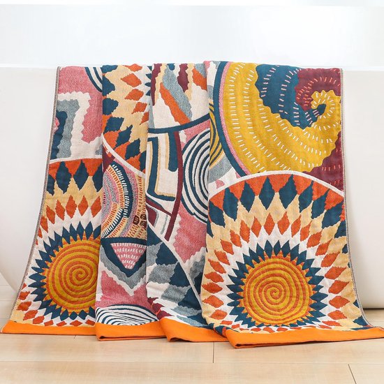 Csafyrt Boho Gooi Deken 130 x 190 cm Verdikte Gemengde
