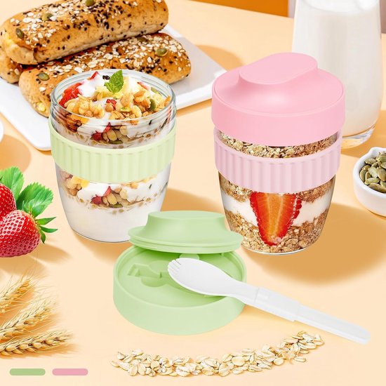 Ontbijtbek, 500ml brede mond granen schalen, soep containers voor de lunch, makkelijk
