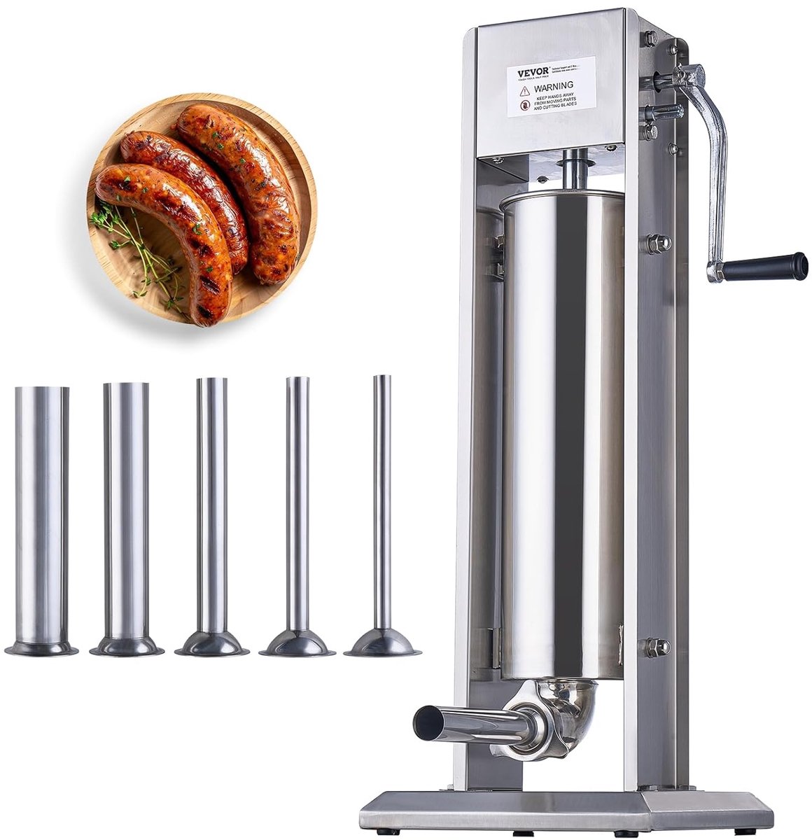 Handmatige worstschuiver 7L - Verticale worstmachine met roestvrijstalen constructie