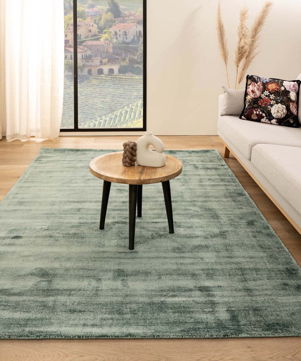 Viscose vloerkleed - Glamour azuurblauw 80x150