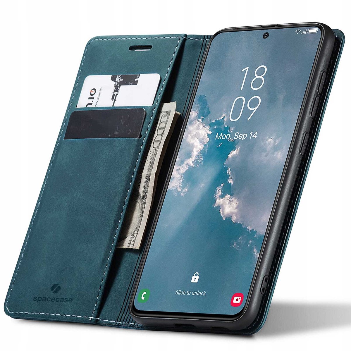 Spacecase Wallet Case Voor Galaxy S23 Blauw Case Samsung