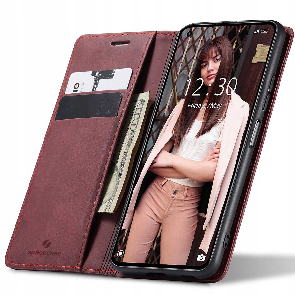 Spacecase Case Wallet Cover Voor Xiaomi Mi 11 Lite 5G Ne Rood