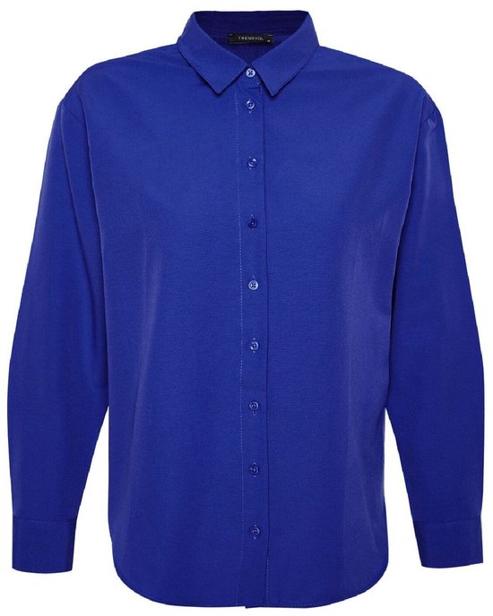 Chemise ample en coton tissé anthracite Trendyol Twoaw20Go0107