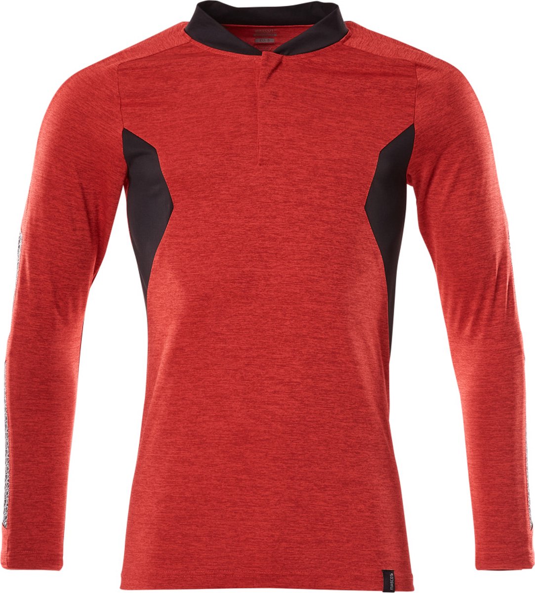 Mascot Accelerate Poloshirt, met lange mouwen 18081-810 - signaalrood-gemêleerd/zwart - M