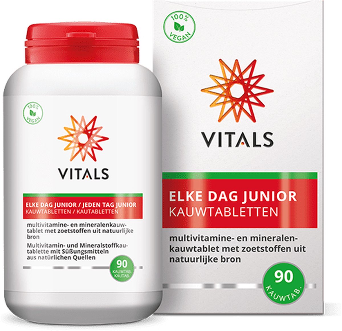 Goedkoopste Vitals Elke Dag Junior - 90 kauwtabletten - multivitamine. Voor kinderen. Multivitamine- en mineralenkauwtablet met zoetstoffen uit natuurlijke bron.