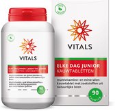 Vitals Elke Dag Junior - 90 kauwtabletten - multivitamine. Voor kinderen. Multivitamine- en mineralenkauwtablet met zoetstoffen uit natuurlijke bron.
