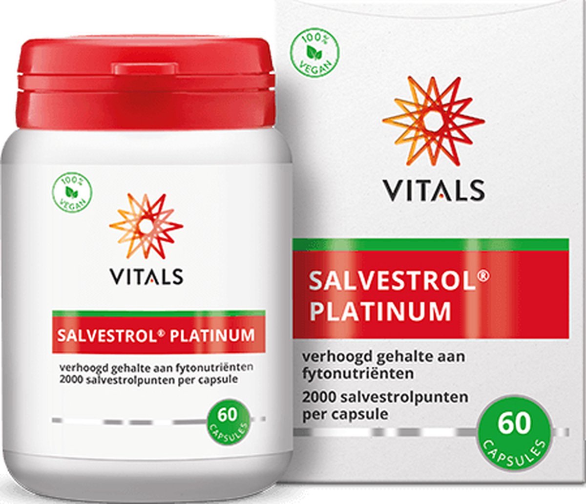 Goedkoopste Vitals Salvestrol Platinum - 60 capsules. Verhoogd gehalte aan fytonutriënten, 2000 salvestrolpunten per capsule.