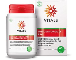 Vitals Immuunformule Pro - 60 capsules. Met vitamine A, C, D, selenium en zink die het immuunsysteem ondersteunen.