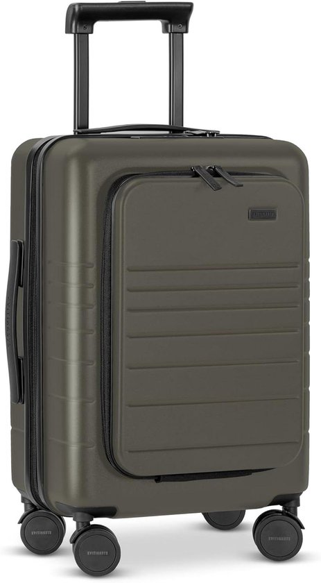 Sea choice Kofferset 4st Handbagage Trolley Koffer met Beautycase Harde Schaal Polypropyleen Reiskoffer TSA slot 4 dubbele Wielen S M L XL (Kofferset 3(Uitbreidbaar), Klassiek zwart