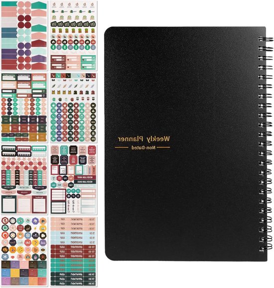 BIROYAL Ongedateerde weekplanner, A5-formaat, weekplanner met to-do