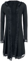 Gothicana Zwart lang vest met kant - Dames - S