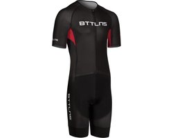 BTTLNS trisuit - triathlon pak - trisuit korte mouw heren - Chimera 1.0 - zwart-rood - M