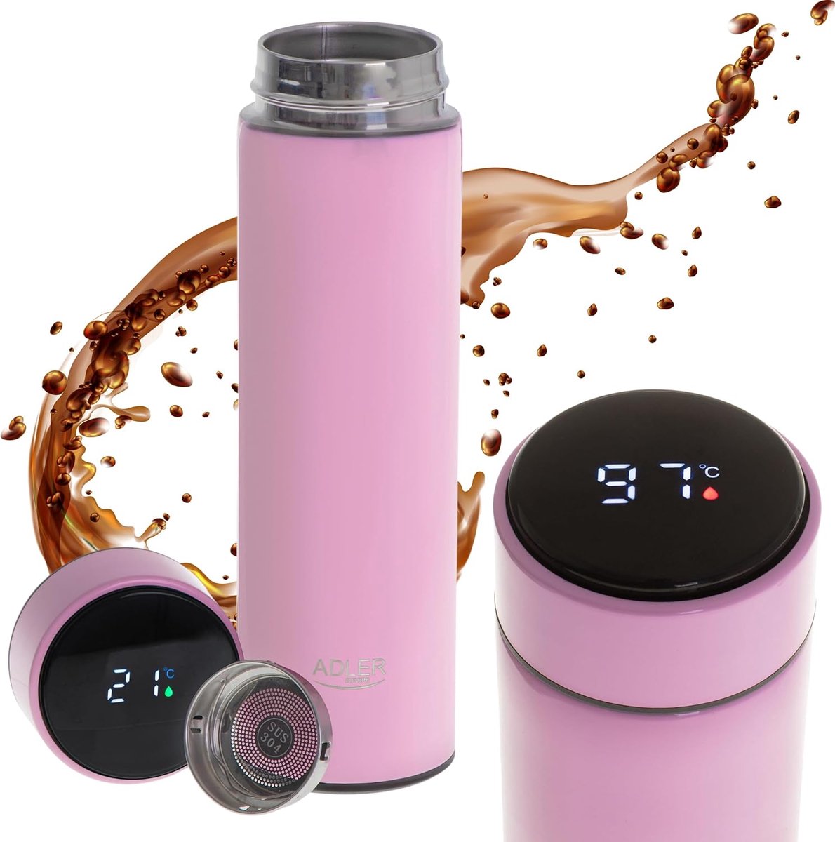Thermobeker 473 ml - Houd drank warm tot 8 uur en koud tot 12 uur met temperatuurweergave