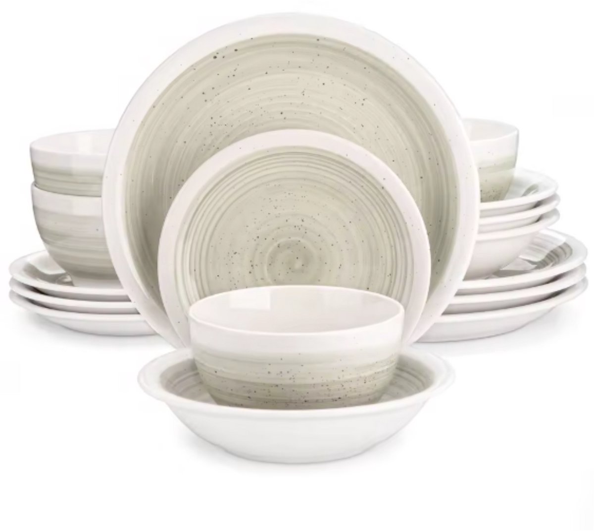 Velentino Serviesset - 16 delig - 4 persoons - Beige - Dinerborden - Bordenset - Diepe borden - Ontbijtborden - Servies - Keukenservies