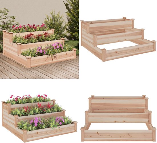 Plantenbak verhoogd met kas 110x54x120 cm massief vurenhout