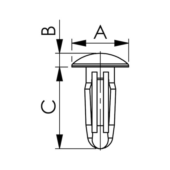 Wurth - Collier de fixation plastique fermé - Rivet plastique sans mandrin, type 3 x 25 pièces Longueur 16,70 mm
