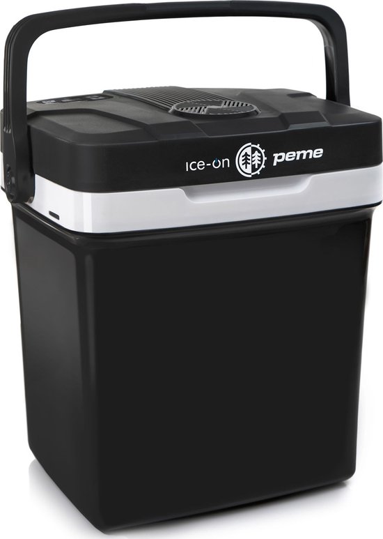 PEME Essential Elektrische Koelbox, 25,7 liter, 12V, 220/230 Volt AC/DC, Aansluiting voor Auto en Camping, thermo-elektrisch Frigobox - grafiet