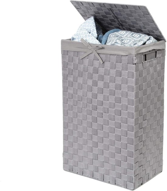 AREPAS opvouwbare wasmand vuile kleding zakken slaapkamer opslag groot zwart (Grijs, extra groot