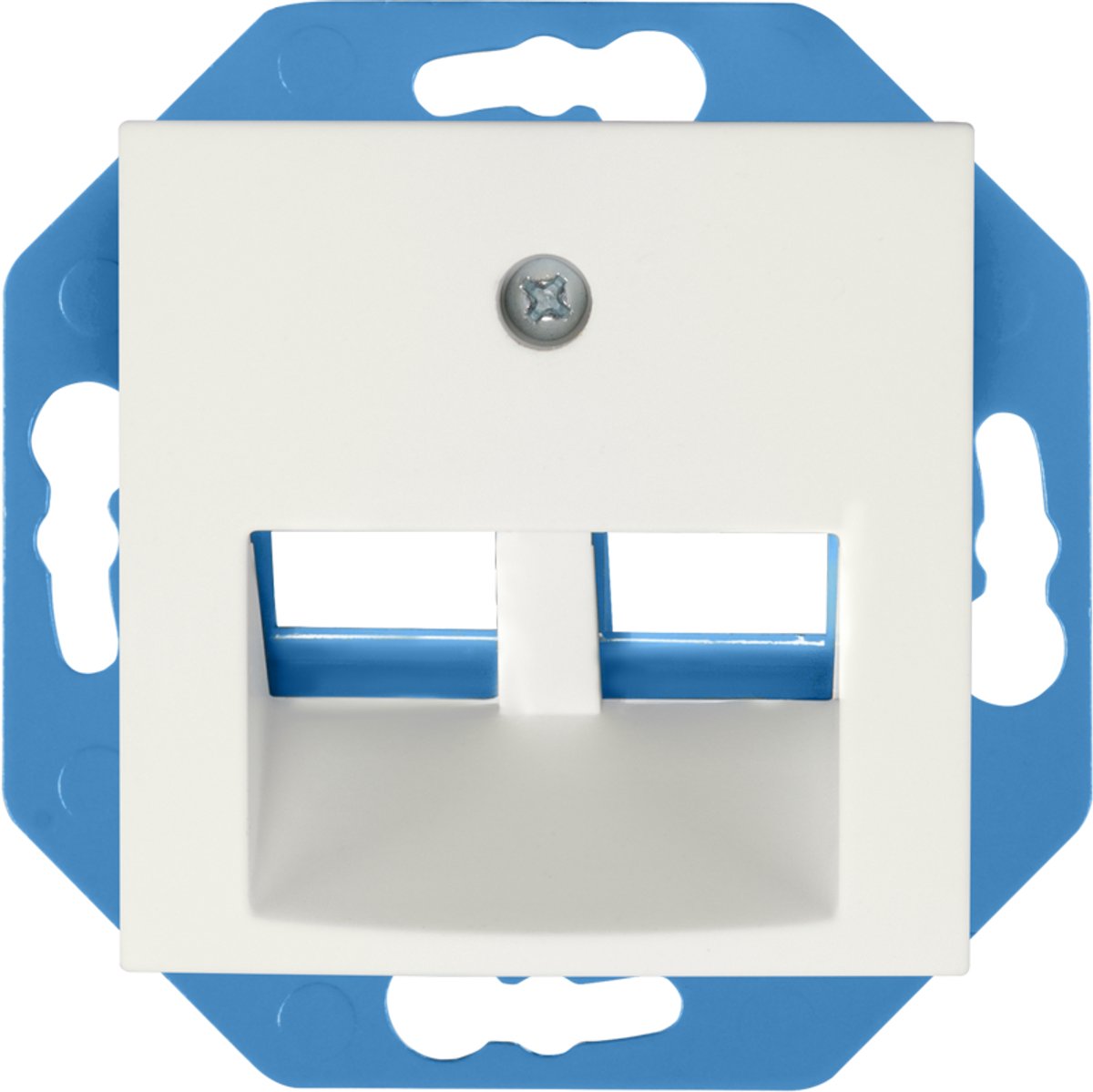 ION industries utp aansluitdoos 30° 2-voudig met centraalplaat - E1 alpin wit mat (13.302.115)