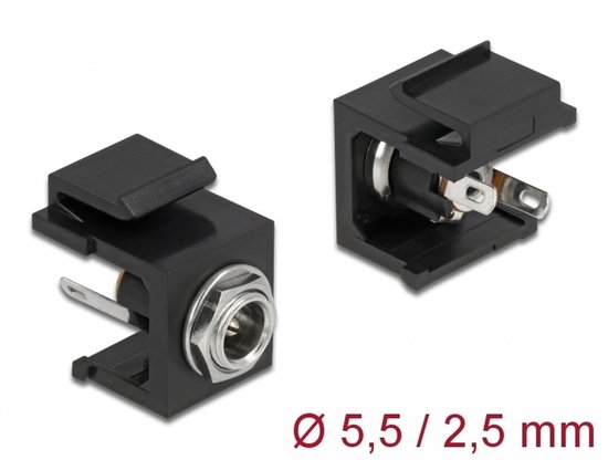 Keystone -module DC 5,5 x 2,5 mm vrouwelijk zwart | bol