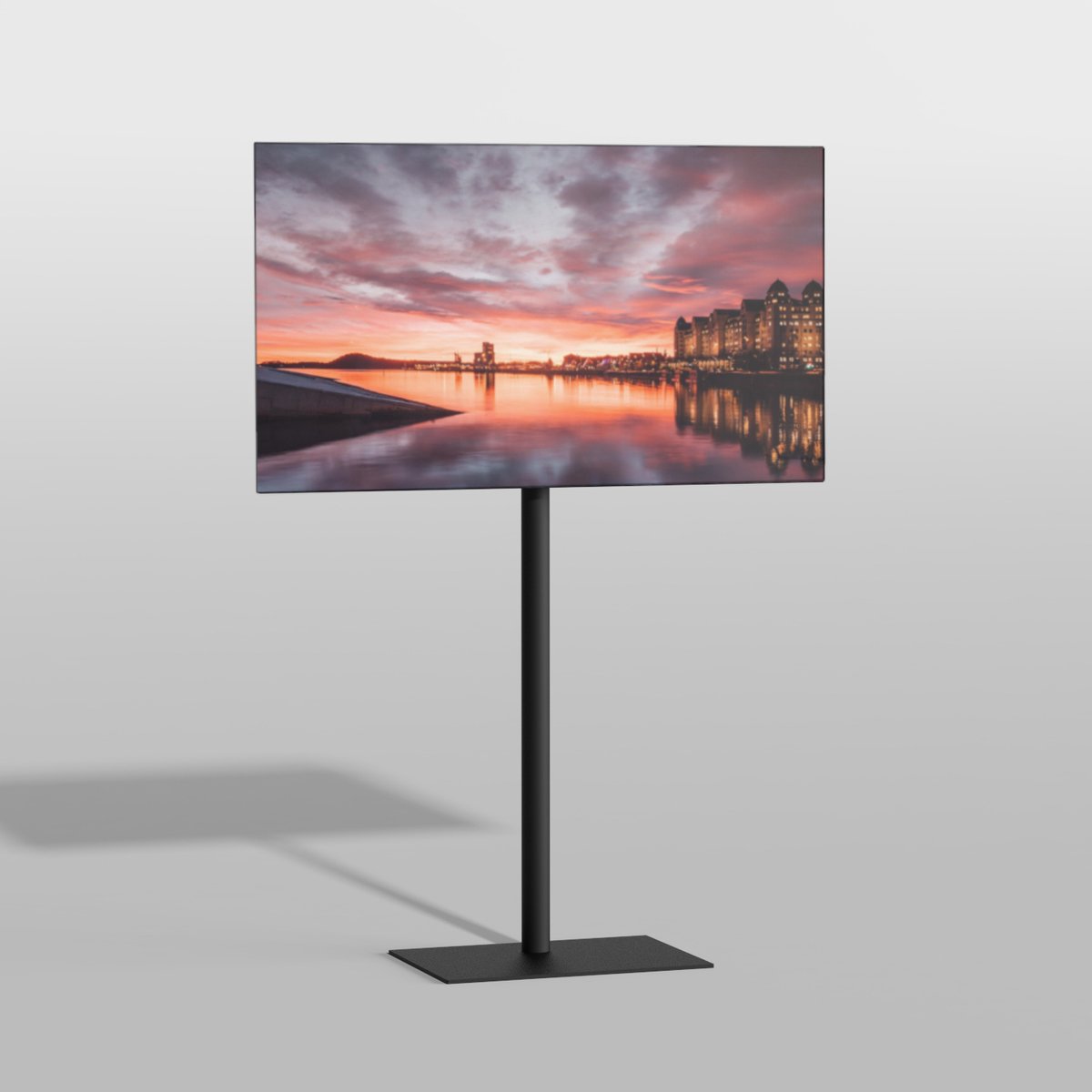 TV vloerstatief SQUARE 150 Design Tv standaard Trendy Zwart Staal 32-65”