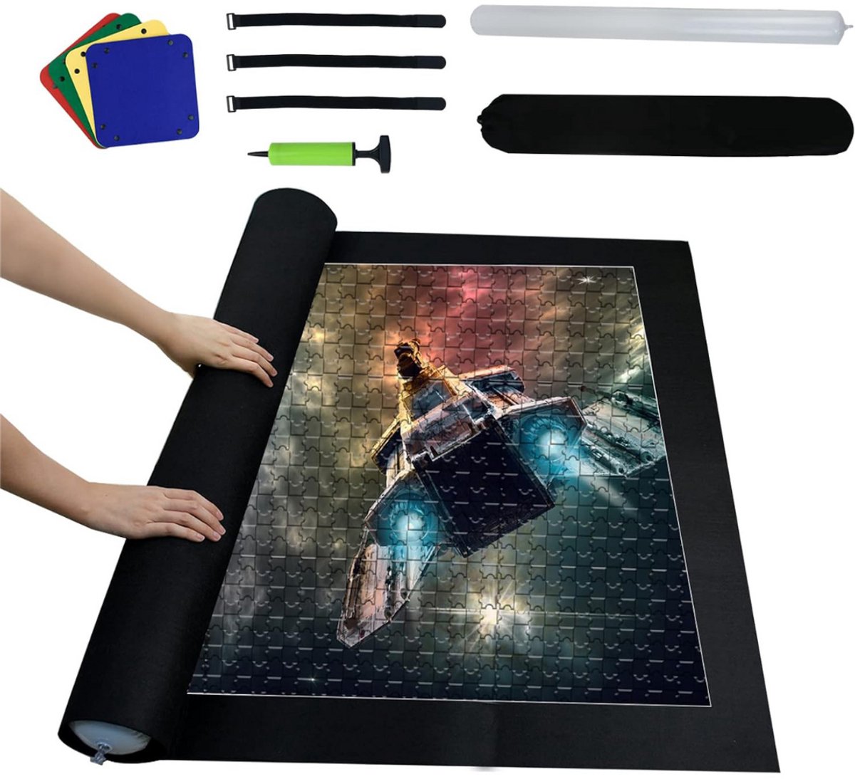 ApexArte® Puzzeltafel - Puzzelmat - Puzzelmap - Puzzelbord - 3000 Stukjes - Zwart