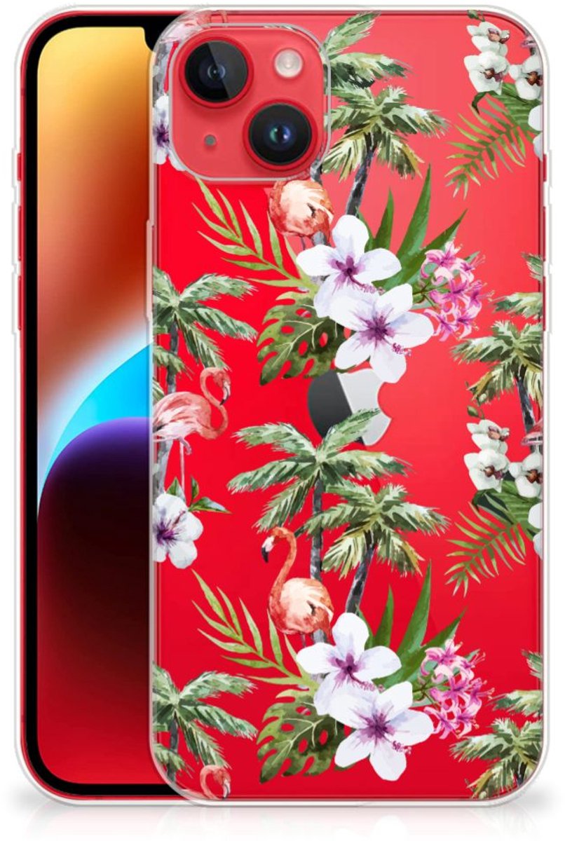 iPhone 14 Plus TPU Hoesje Flamingo Palms