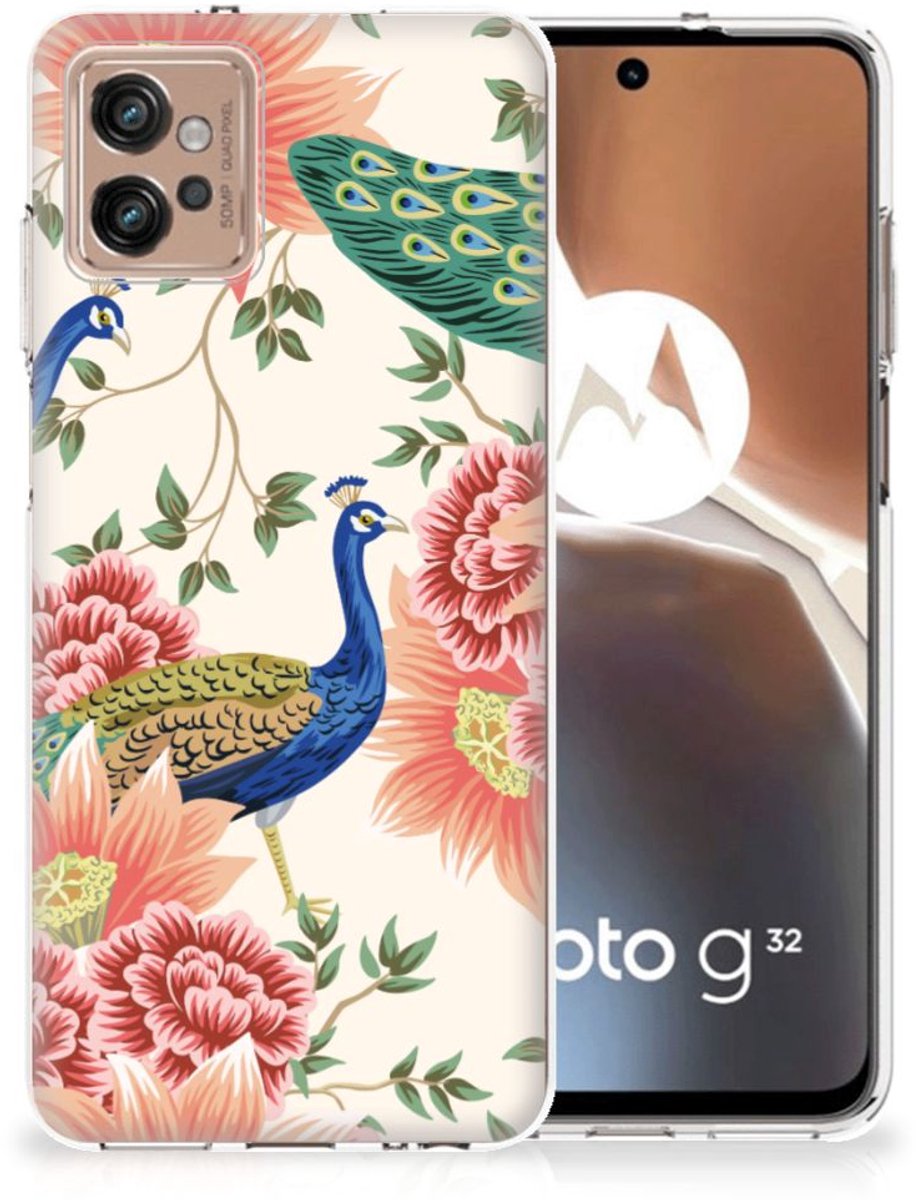 TPU Hoesje voor Motorola Moto G32 Pink Peacock