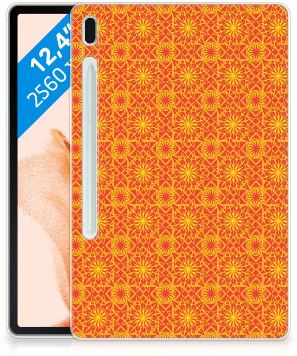 Samsung Galaxy Tab S7FE Hippe Hoes Batik Oranje