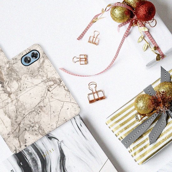 Coque avec pour OPPO A17 Portefeuille Marbre Beige