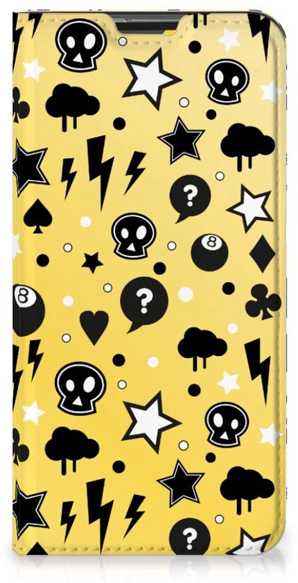 Etui Portefeuille Google Pixel 4a avec Porte-Cartes Punk Yellow