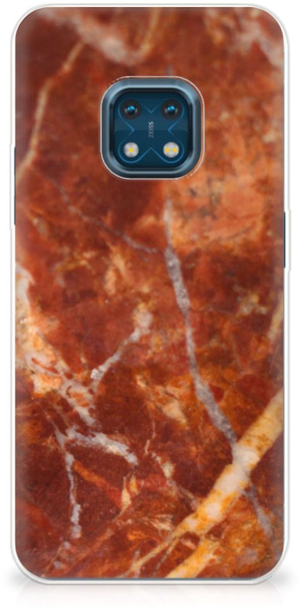 Back Cover voor Nokia XR20 TPU Siliconen Hoesje Marmer Bruin