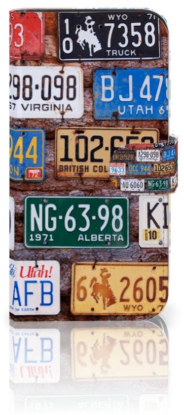 Étui portefeuille pour iPhone 13 Pro Étui pour téléphone portable Plaques d'immatriculation