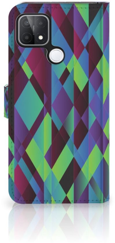 Bookcase OPPO A15 Case Abstract Vert Blue