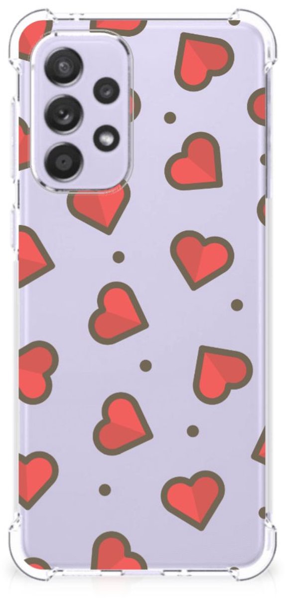 Samsung Galaxy A33 Doorzichtige Silicone Hoesje Hearts