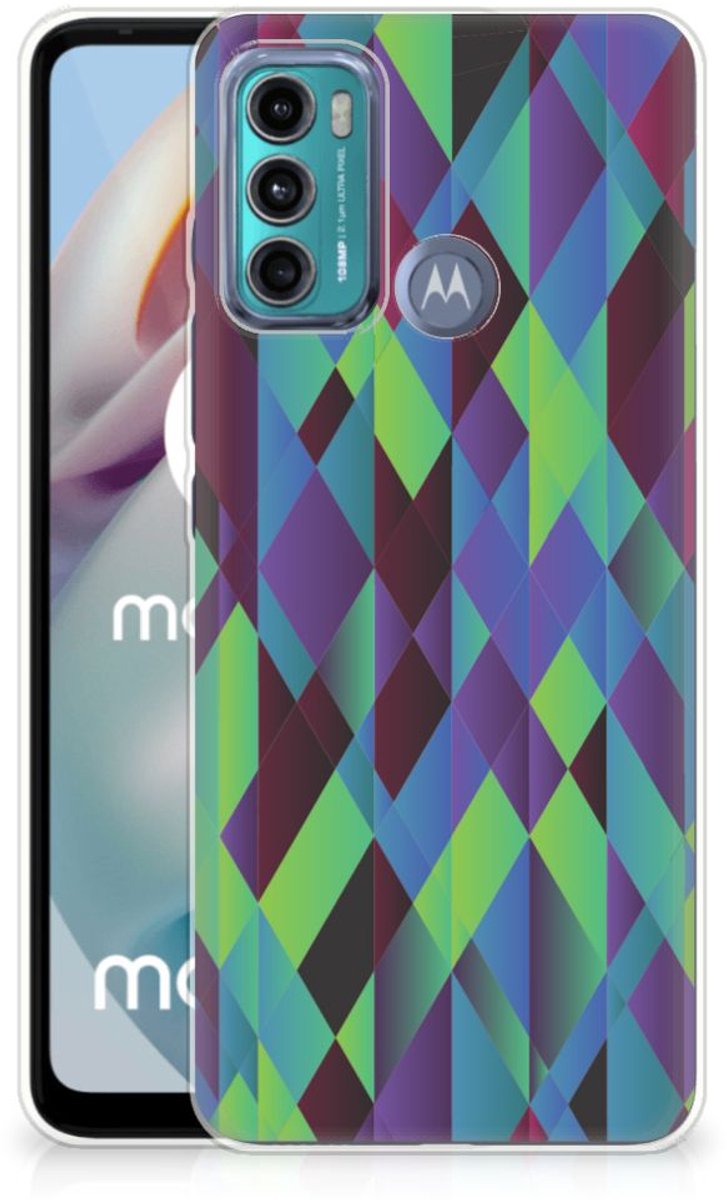 Motorola Moto G60 TPU Hoesje Abstract Green Blue