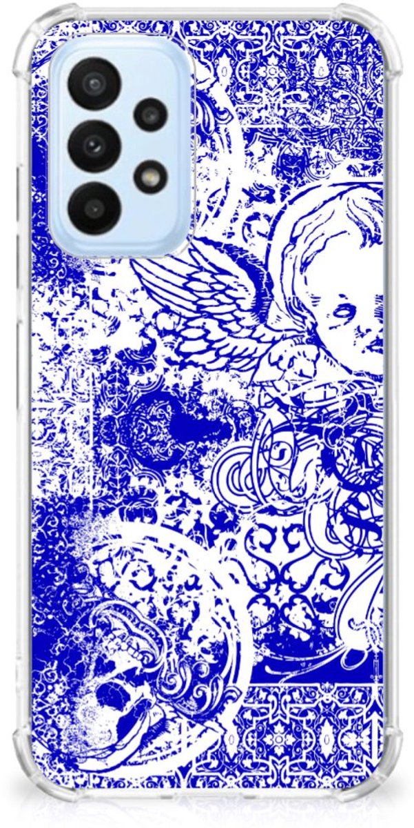Extreme Case Samsung Galaxy A23 Angel Skull Blauw
