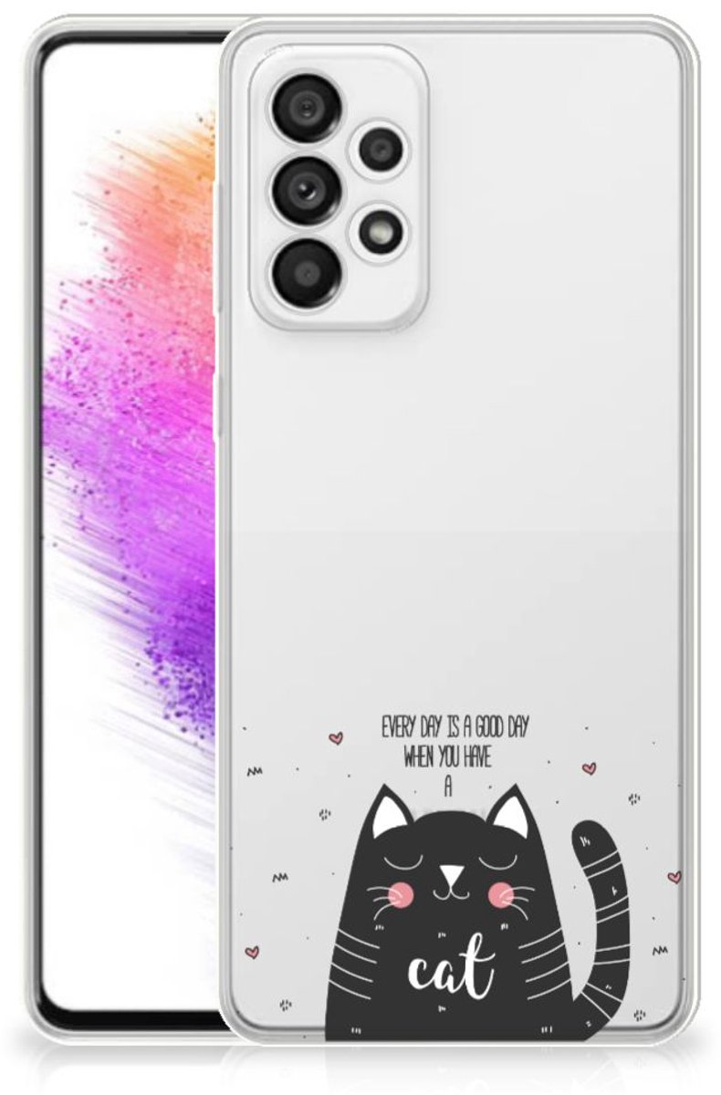 Samsung Galaxy A73 5G Telefoonhoesje met Naam Cat Good Day