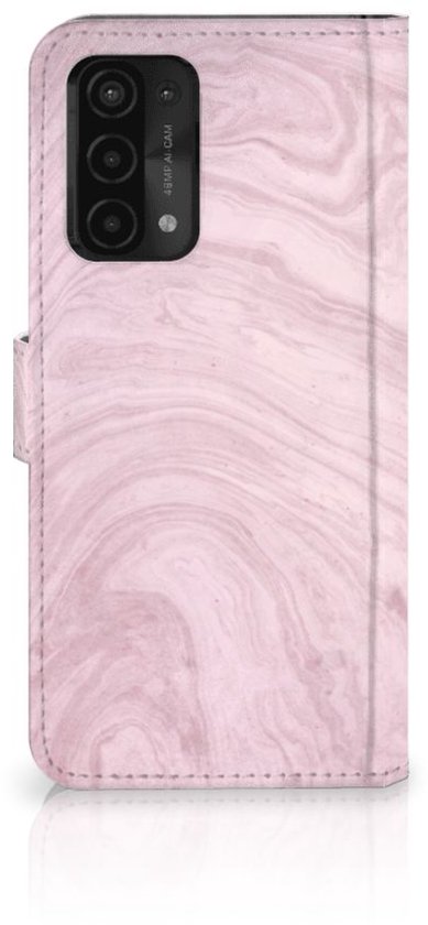 Étui pour téléphone portable OPPO A54 5G | A74 5G | Étui à rabat A93 5G Pink marbré