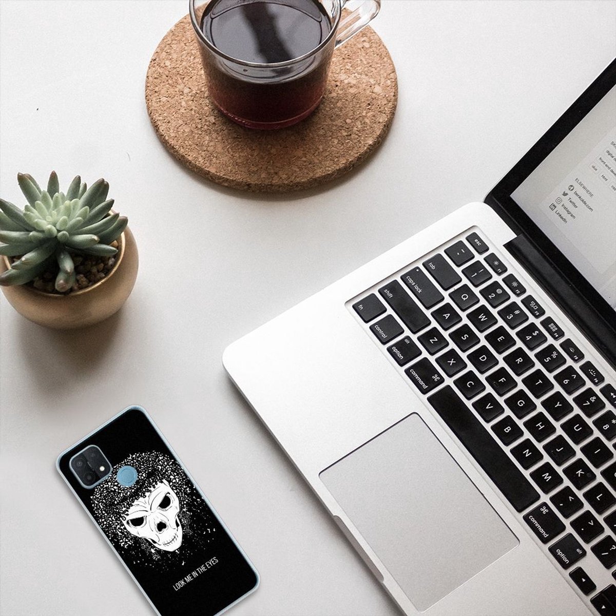 Silicone Back Case OPPO A15 Skull Hair