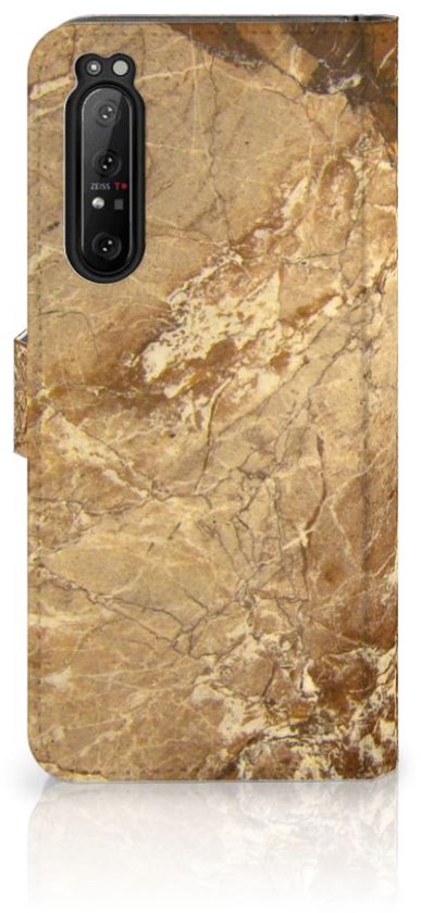Portefeuille Sony Xperia 1 II Etuis Portefeuille Compatible avec Cuir Flip Cover Fermeture magnétique pour Marbre