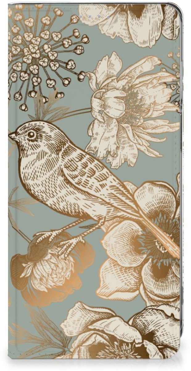 Smart Cover voor Motorola Moto G62 5G Vintage Bird Flowers