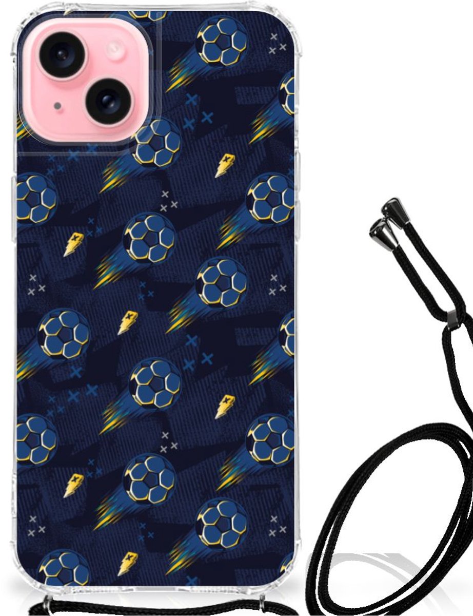 Doorzichtige Silicone Hoesje voor iPhone 15 Plus Voetbal