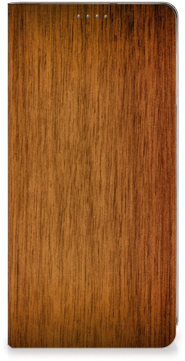 Book Case voor Motorola Moto G54 Book Wallet Case Donker Hout
