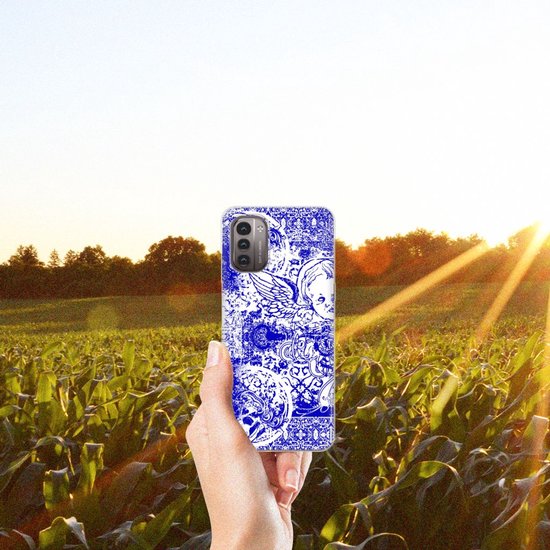Coque arrière Coque en Siliconen TPU Nokia G21 | Coque Smartphone G11 Angel Skull Blue