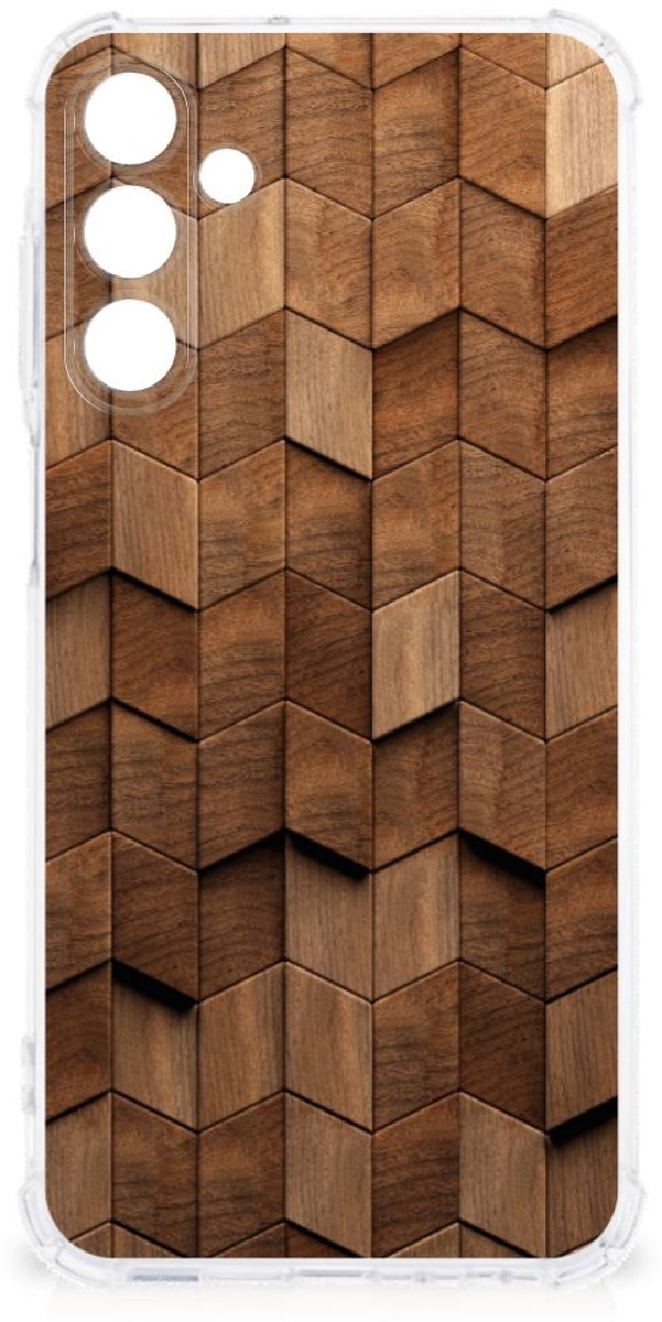 Stevig Telefoonhoesje voor Samsung Galaxy A15 Wooden Cubes