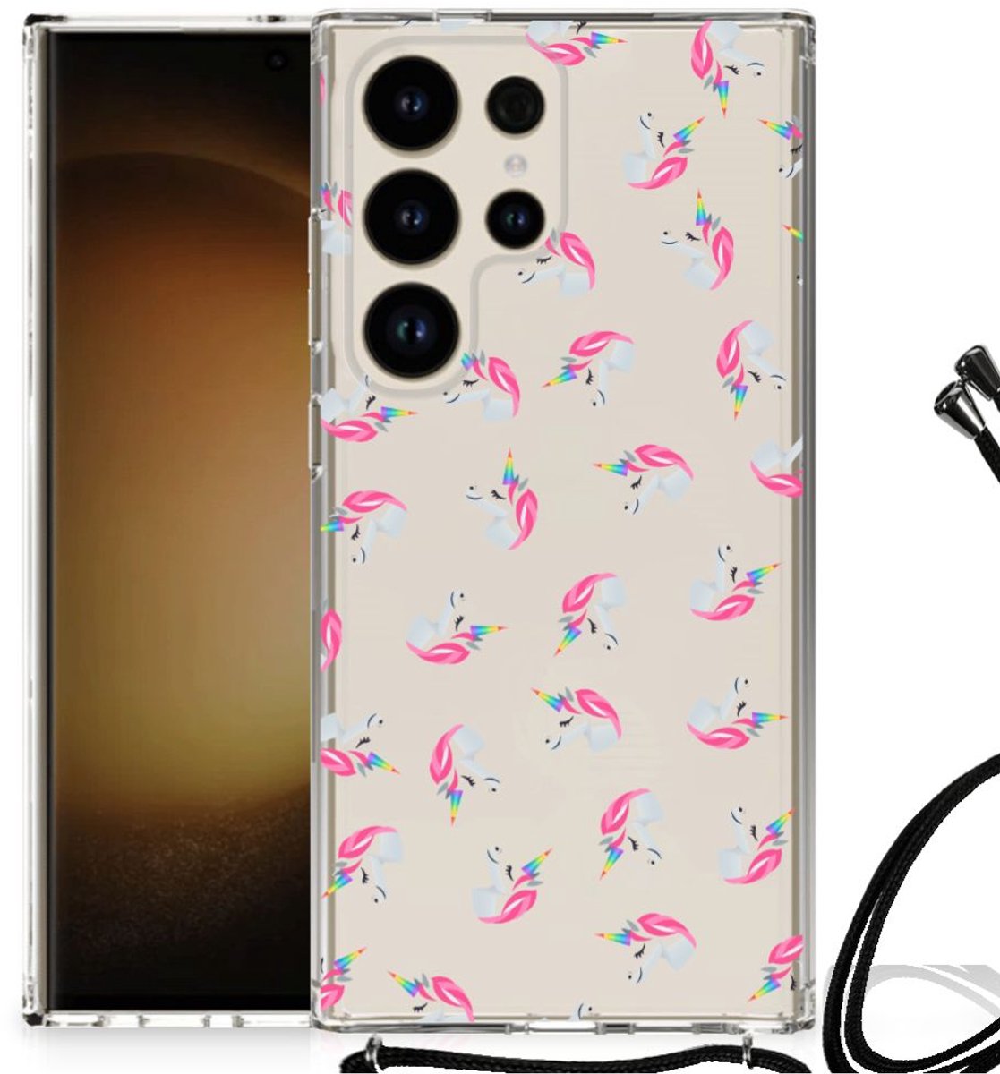 Doorzichtige Silicone Hoesje voor Samsung Galaxy S24 Ultra Unicorns